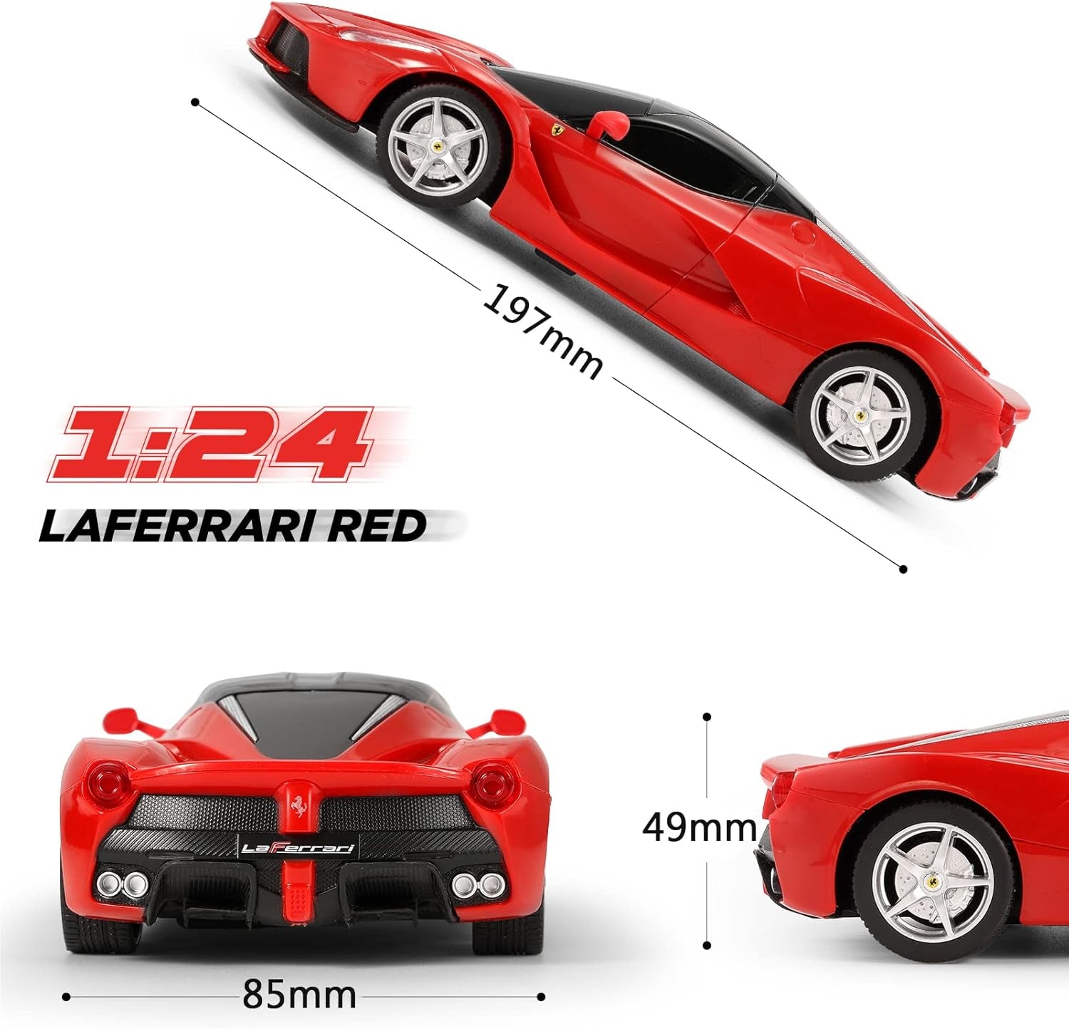 X Rastar Ferrari Toy Car 1:24 Remote Control Laferrari Race Car, Licensed RC Hobby Model Vehicle for Boys Kids and Adults, Red